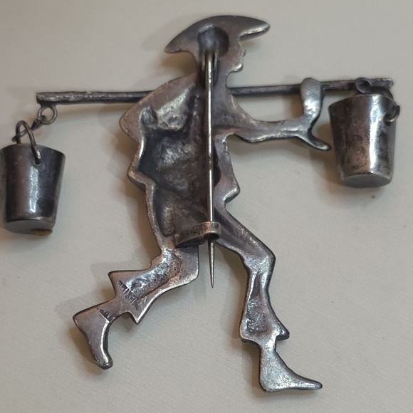 3 VINTAGE ANTIQUE, STERLING SILVER 925 BROOCHES THE HEART IS MARCASITE - Picture 5 of 9